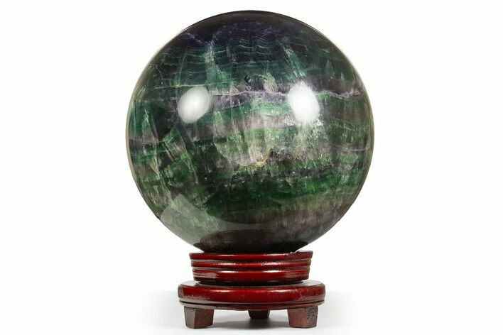 Large, Colorful Banded Fluorite Sphere ( lbs) - China #322934